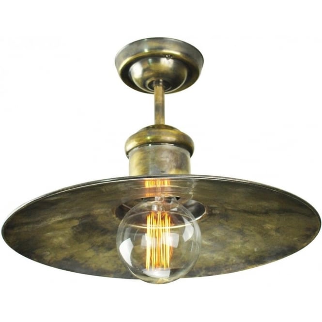 Edison Large Semi Flush Fitting Nautical Style Ceiling Light Antique